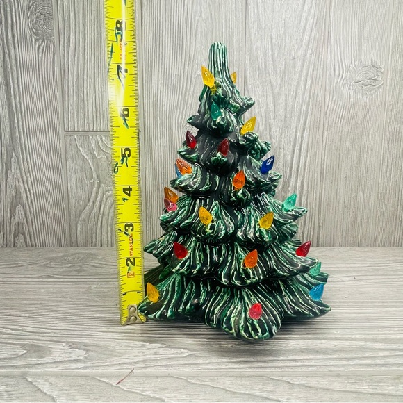 Vintage 1982 ceramic light Christmas tree collectible no base 8” glazed rare - Picture 2 of 5